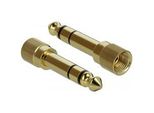 Adapter 6,35Mm Stecker > 3,5Mm 3Pin Buchse, Schraubbar Gold