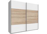 SchwebetüRenschrank Wimex "Easy", Weiß (Weiß, Struktureichefarben Hell), B:225Cm H:210Cm T:65Cm, SchräNke, SchwebetüRenschrank