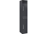Hochschrank Optifit "Ava", Grau (Anthrazit Glanz), B:30Cm H:179Cm T:35Cm, Holzwerkstoff, SchräNke, Hochschrank