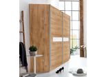SchwebetüRenschrank Wimex "Petra/Pamela", Braun (Plankeneichefarben, WeißGlas), B:270Cm, SchräNke, SchwebetüRenschrank