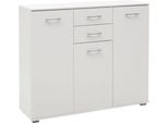 Hochkommode Priess "Lindau", Weiß, B:123Cm H:103Cm T:38Cm, Holzwerkstoff, Sideboards, Kombikommode