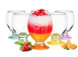 Sendez Gläser-Set 6 Gläser mit bunten Füßen 250ml Wassergläser Saftgläser Trinkgläser Whiskygläser