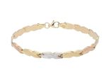 Armband Vivance "DreifäRbig", Gelb (Gelbgold 375), ArmbäNder, Damen, Gelbgold 375, Armband