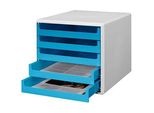 M&M Schubladenbox ocean-blue 30050961, DIN A4 mit 5 Schubladen