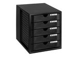HAN Schubladenbox System-Box schwarz 1450-13, DIN C4 mit 5 Schubladen