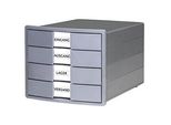 HAN Schubladenbox KARMA grau 10128-18, DIN C4 mit 4 Schubladen