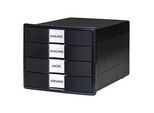 HAN Schubladenbox KARMA schwarz 10128-13, DIN C4 mit 4 Schubladen