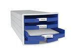 HAN Schubladenbox Impuls blau 1013-14, DIN C4 mit 4 Schubladen