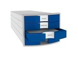 HAN Schubladenbox Impuls blau 1012-14, DIN C4 mit 4 Schubladen