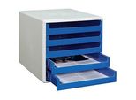 M&M Schubladenbox blau 30050911, DIN A4 mit 5 Schubladen