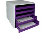 M&M Schubladenbox violett 30050972, DIN A4 mit 5 Schubladen