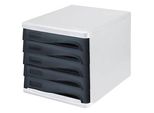 helit Schubladenbox schwarz H6129998, DIN A4 mit 5 Schubladen