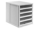 HAN Schubladenbox Schrank-Set lichtgrau 1401-11, DIN C4 mit 5 Schubladen