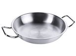 Padella / Padella Per Paella In Acciaio Inox 18/10, Lucido Opaco, Con Manici Freddi Sui Lati E Bordo Versatore, Fondo Sandwich Da 7 Mm, Adatta All'induzione (Fino A Ø 40 Cm), Qualità Pesante