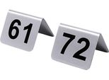 Targhetta Numerica Da Tavolo Con Numeri Da 61 A 72 Con Cifre Serigrafate Nere, In Acciaio Inossidabile 18/10, Satinato, Spessore Del Materiale: 0,8 Mm, Superficie 5,3 X 4,5 Cm, L'impronta Non è Lavabile In Lavastoviglie, Qualità Pesante; Confezione Con Ogni Targhetta Numerica Da Tavolo, Con Cifre Serigrafate Nere