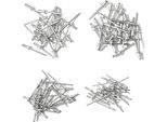 Easy Work 18304 Assortimento Di Rivetti, Varie Dimensioni, Argento, 100 Pezzi (1 Set)