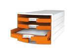 HAN Schubladenbox IMPULS orange 1013-51, DIN C4 mit 4 Schubladen