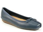 Clarks Scarpe Scarpe Basse Da Donna Ballerine Freckle Ice Blu Navy, Numero Di Scarpe: 38