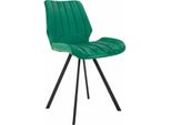 Esszimmerstuhl aus Stoff - 2er Set - Küchenstühle - Esszimmermöbel - 47x55x82 cm - Grün - green - Maxxhome