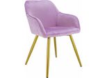 Maxxhome - Esszimmerstuhl aus Stoff - 2er Set - Sitzhöhe 46 cm - Küchenstühle - Esszimmermöbel - Rosa - pink