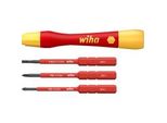 Schraubendreher Mit Bithalter-Set Picofinish Electric Slimvario Rot/Gelb, 4-Teilig, Mit Slimbits