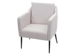 Lounge-Sessel Mcw-H93A, Sessel Cocktailsessel Relaxsessel ~ Stoff/Textil Creme-Beige