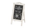 Werbetafel MCW-E51, Aufsteller Kreidetafel, 66X37X27Cm Shabby-Look Vintage ~ Weiß