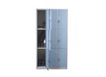 SchließFach Preston T829, SchließFachschrank Wertfachschrank Spind, Metall 9 FäCher, Blau