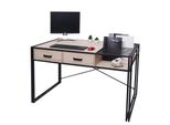 Schreibtisch MCW-H91, BüRotisch Computertisch, Industrial 76X120X70Cm ~ Eiche-Optik