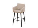 Barhocker MCW-H93, Barstuhl Tresenhocker, FußAblage Metall ~ Kunstleder Taupe-Beige