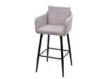 Barhocker MCW-H93, Barstuhl Tresenhocker, FußAblage Metall ~ Stoff/Textil Hellgrau