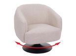 Lounge-Sessel MCW-J76, Cocktailsessel Sessel Drehbar, Bouclé Stoff Metall ~ Creme-Beige