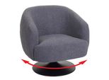Lounge-Sessel MCW-J76, Cocktailsessel Sessel Drehbar, Bouclé Stoff Metall ~ Dunkelgrau
