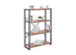 BüCherregal MCW-A27, Standregal Wohnregal, 121X80Cm 3D-Struktur 4 Ebenen, Wildeiche-Optik