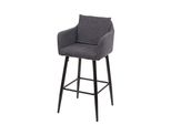 Barhocker MCW-H93, Barstuhl Tresenhocker, FußAblage Metall ~ Stoff/Textil Dunkelgrau