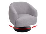 Lounge-Sessel MCW-J76, Cocktailsessel Sessel Drehbar, Bouclé Stoff Metall ~ Hellgrau