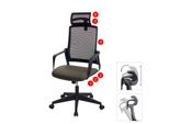 BüRostuhl MCW-J52, Drehstuhl Schreibtischstuhl, Ergonomisch KopfstüTze, Kunstleder ~ OlivgrüN