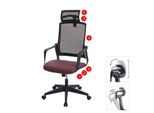 BüRostuhl MCW-J52, Drehstuhl Schreibtischstuhl, Ergonomisch KopfstüTze, Kunstleder ~ Bordeaux-Rot