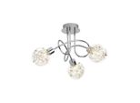 Brilliant Lampe Joya Deckenleuchte 3Flg Chrom 3X QT14, G9, 33W, Geeignet FüR Stiftsockellampen (Nicht Enthalten) Dekodraht Im Glas