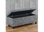 Aufbewahrungs-Truhe Kriens, Sitzbank Bank, Stoff/Textil, 45X114X45Cm Mvg-Zertifiziert ~ Schriftzug, Grau