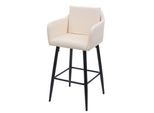 Barhocker MCW-H93, Barstuhl Tresenhocker, FußAblage Metall ~ Kunstleder Creme-Beige