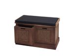 Sitzbank MCW-J49, Polsterbank Garderobenbank, Kissen Aufbewahrungsboxen Staufach 47X75X40Cm ~ Braun, Polster Schwarz