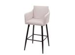 Barhocker MCW-H93, Barstuhl Tresenhocker, FußAblage Metall ~ Stoff/Textil Creme-Beige