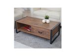 Couchtisch MCW-A27, Beistelltisch Wohnzimmertisch, 41X120X60Cm 3D-Struktur, Metall Mdf ~ Wildeiche-Optik