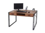 Schreibtisch MCW-A27, BüRotisch Computertisch, 122X70Cm 3D-Struktur ~ Wildeiche-Optik