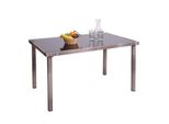 Poly-Rattan Tisch MCW-G19, Gartentisch Balkontisch, 120X75Cm ~ Grau-Braun