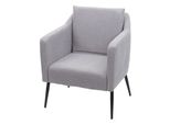 Lounge-Sessel Mcw-H93A, Sessel Cocktailsessel Relaxsessel ~ Stoff/Textil Hellgrau