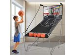 Basketball-Schiessmaschine, Basketballstaender inkl. 4 Basketbaelle und Pumpe, Basketballkorb klappbar,Basketballstaender mit Punktezaehler, 8