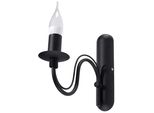 Lampada Da Parete Minerwa Nero 1Xe14 10W Acciaio 25X25X6Cm Sollux Lighting