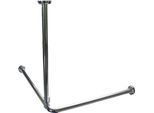 Supporto A Soffitto In Alluminio Extra Lungo 120 Cm! Per Binari Angolari Per Tende Da Doccia, Argento Lucido!